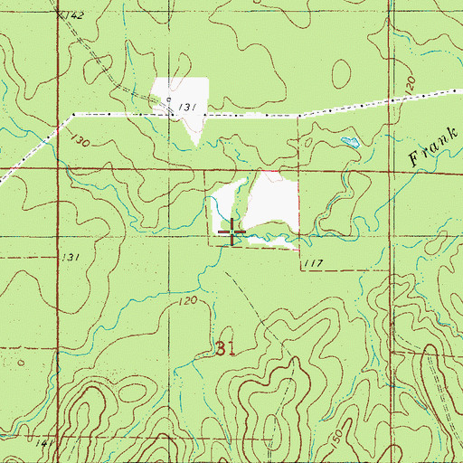 Topographic Map of North Fork Frank Lapere Creek, AR
