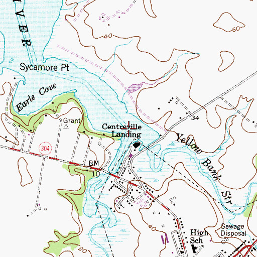 Topographic Map of Mill Stream Branch, MD