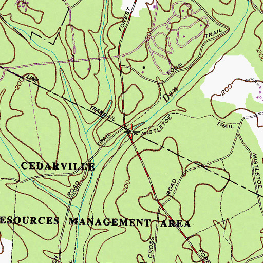 Topographic Map of Mistletoe Trail, MD