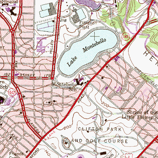 Topographic Map of Montebello Elementary / Middle School, MD