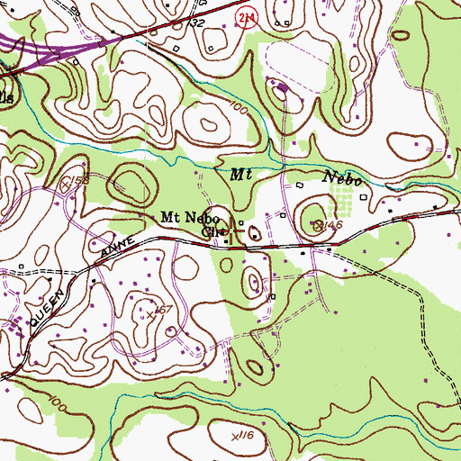 Topographic Map of Mount Nebo Church, MD