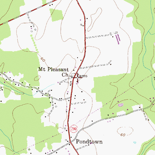 Topographic Map of Mount Pleasant Church, MD