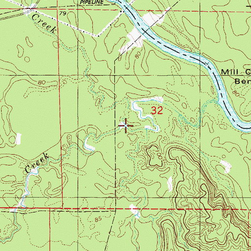 Topographic Map of Lewter Creek, AR