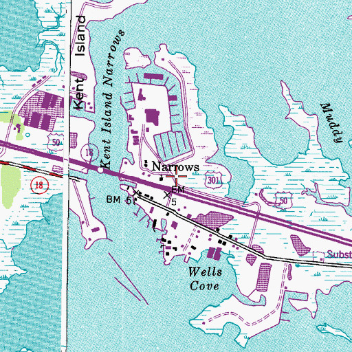 Topographic Map of Narrows, MD