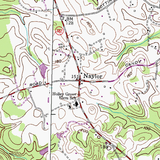 Topographic Map of Naylor, MD