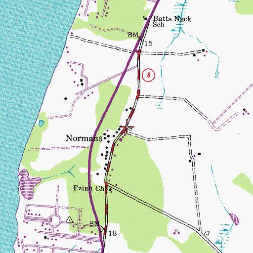Topographic Map of Normans, MD