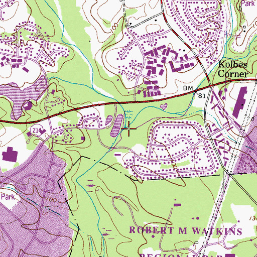 Topographic Map of Northeast Branch Western Branch Patuxent River, MD
