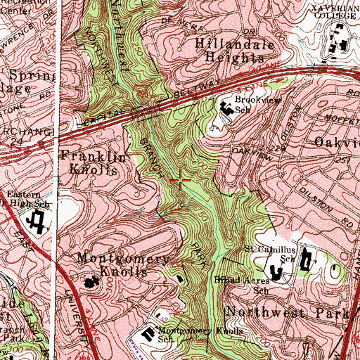 Topographic Map of Northwest Branch Park, MD