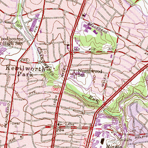 Topographic Map of Northwood Elementary School, MD