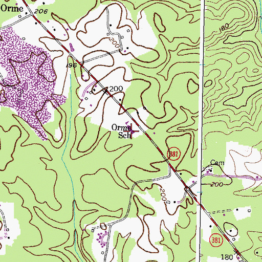 Topographic Map of Orme School, MD