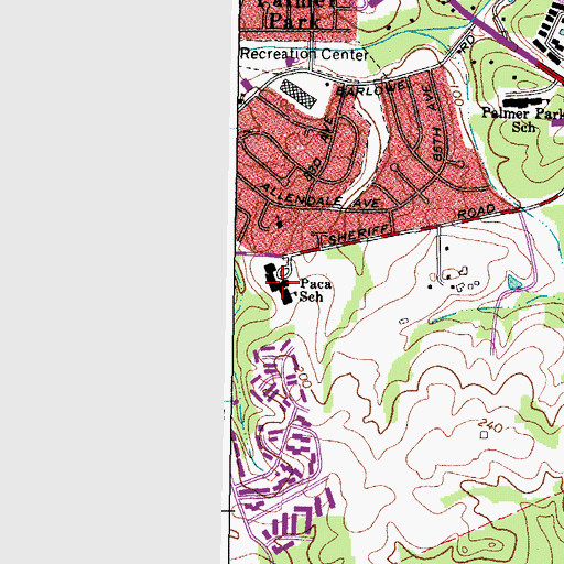 Topographic Map of William Paca Elementary School, MD
