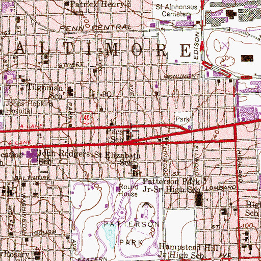 Topographic Map of William Paca Elementary School, MD
