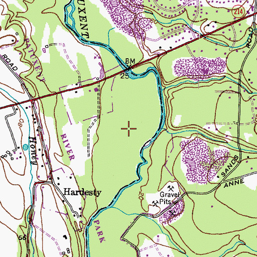 Topographic Map of Patuxent River Watershed Park, MD
