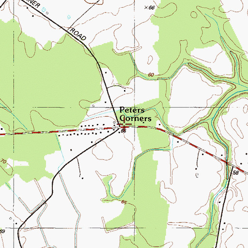 Topographic Map of Peters Corners, MD