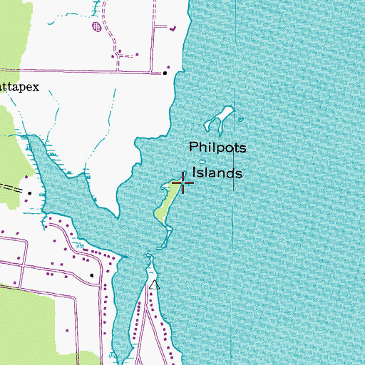 Topographic Map of Philpots Islands, MD