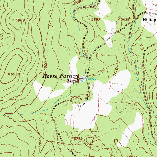 Topographic Map of Horse Pasture Tank, AZ
