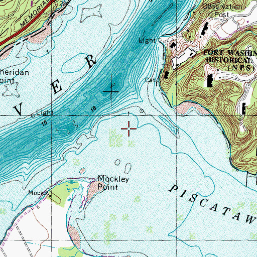 Topographic Map of Piscataway Creek, MD