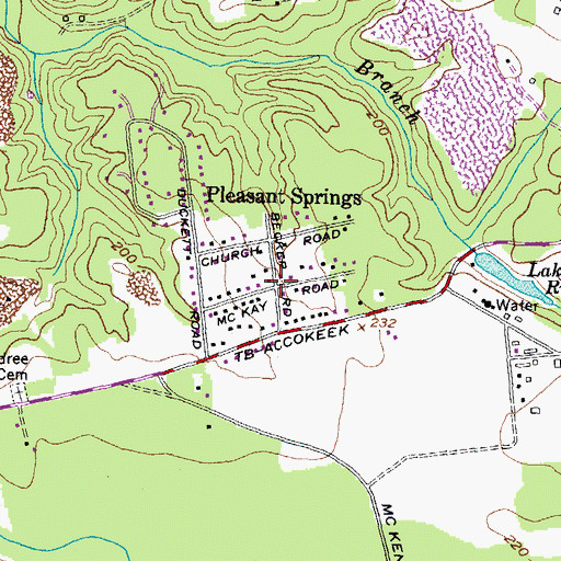 Topographic Map of Pleasant Springs, MD