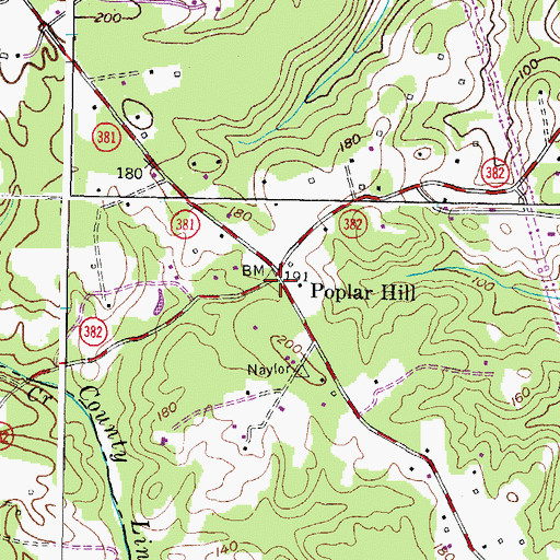 Topographic Map of Poplar Hill, MD