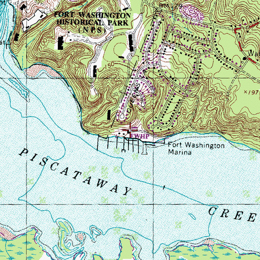 Topographic Map of Prince Georges Yacht Club, MD