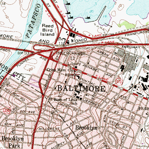 Topographic Map of Maree G Farring Elementary / Middle School, MD
