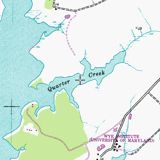 Topographic Map of Quarter Creek, MD