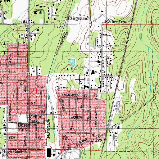 Topographic Map of Pentecostal Fellowship Church, AR