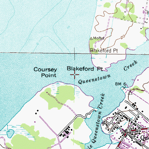 Topographic Map of Queenstown Creek, MD