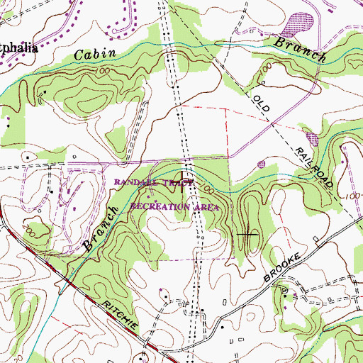Topographic Map of Randall Tract Recreation Area, MD