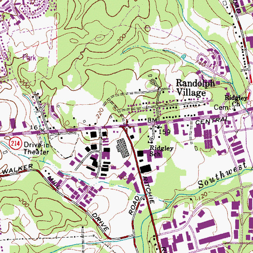 Topographic Map of Randolph Village, MD