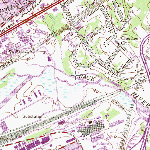 Topographic Map of Redhouse Creek, MD