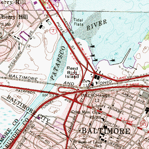 Topographic Map of Reed Bird Island, MD