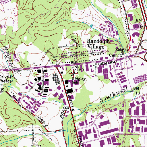 Topographic Map of Ridgley School, MD