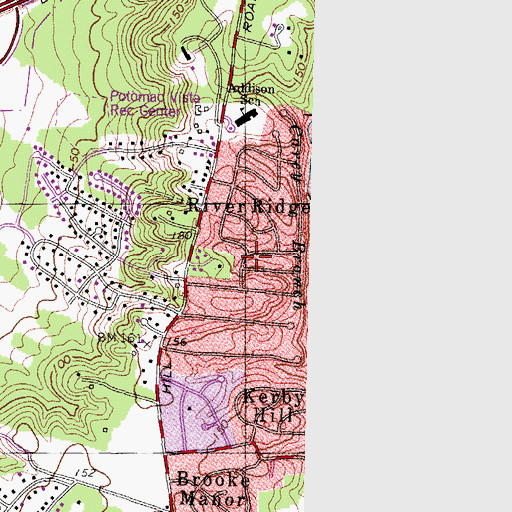 Topographic Map of River Ridge Estates, MD