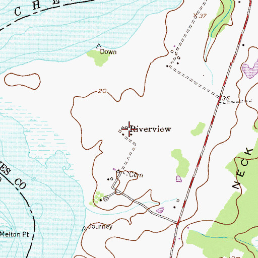 Topographic Map of Riverview, MD