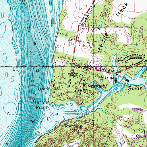 Topographic Map of Riverview, MD