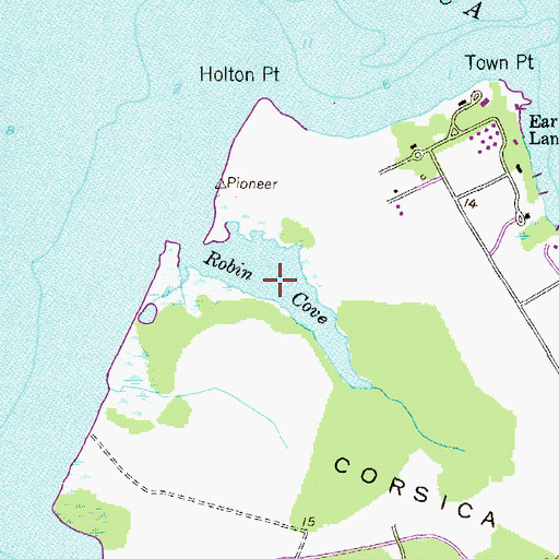 Topographic Map of Robin Cove, MD