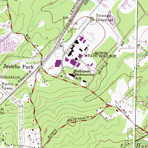 Topographic Map of Robinson Laboratory School, MD