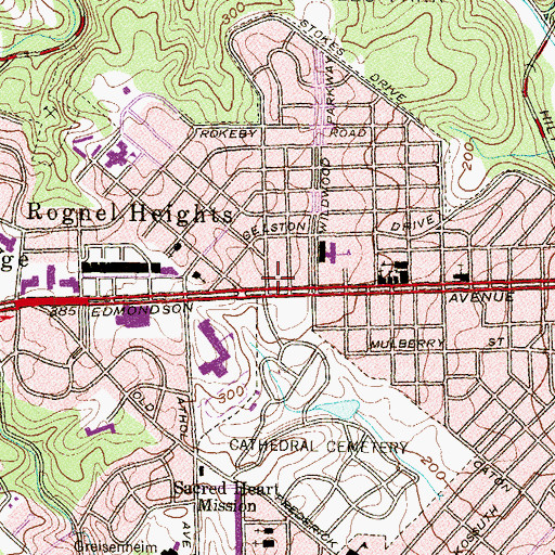Topographic Map of Rognel Heights, MD