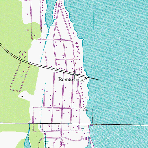 Topographic Map of Romancoke, MD