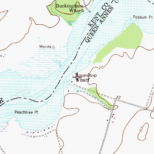 Topographic Map of Roundtop Wharf, MD
