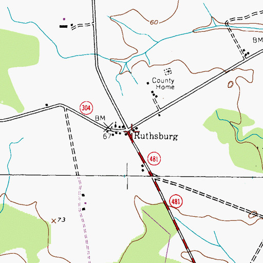 Topographic Map of Ruthsburg, MD