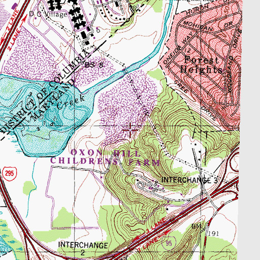 Topographic Map of Saint Elizabeths Farm, MD