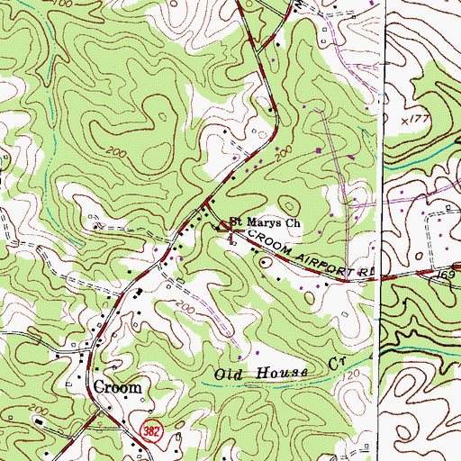 Topographic Map of Saint Marys Church, MD