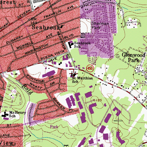 Topographic Map of Academy of Saint Matthias the Apostle, MD