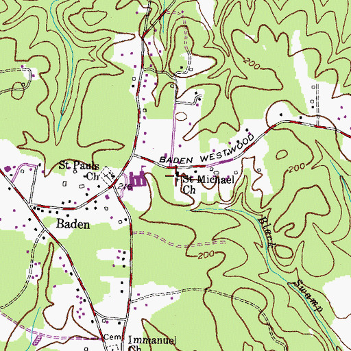 Topographic Map of Saint Michael Church, MD