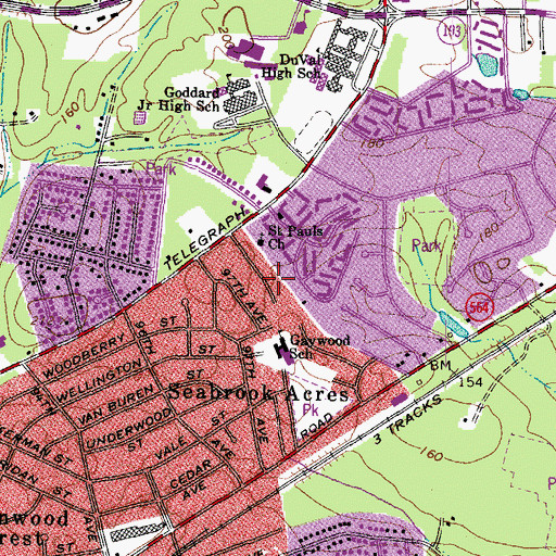 Topographic Map of Saint Pauls Church, MD