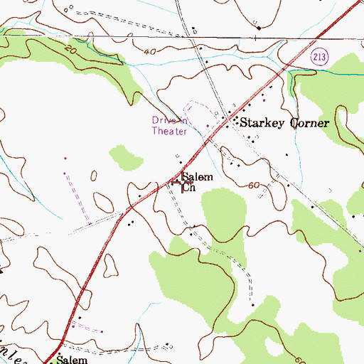 Topographic Map of Salem Church, MD