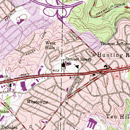 Topographic Map of Samuel Ready School, MD