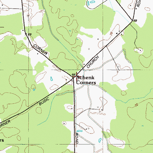Topographic Map of Schenk Corners, MD